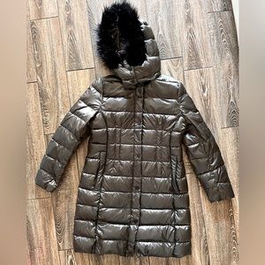 Donna Karan brown puffy parka jacket